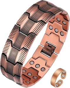 3X Ultra Strength Bracelet for Men Copper Bracelet - 57 Magnets (3500 G - Picture 1 of 9