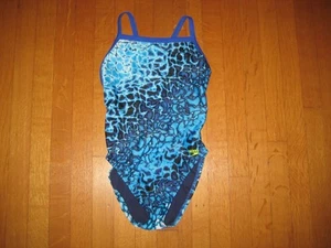 NEW Speedo Women’s Blue Power Flex Eco One Piece Women's Racing Swimsuit Size 30 - Picture 1 of 6