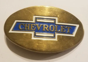 Vintage 1979 Chevrolet Solid Brass Gürtelschnalle Vintage Baron Gürtel Buckle - Bild 1 von 7