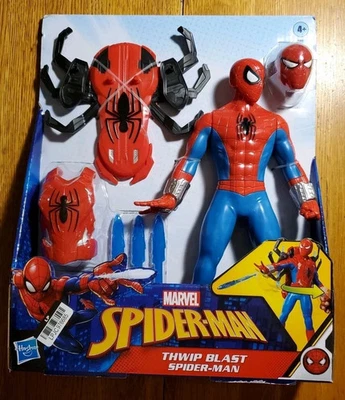 Figura de acción Marvel Spider-Man Thwip Blast Spider-Man con accesorios, 11 pulgadas Foto 1 de 4
