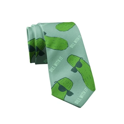 Dill With it Necktie Funny Neckties for Men Pickle Tie Mens Novelty Neckties - Image 1 of 4