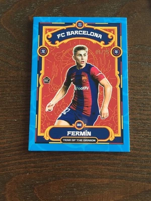 2023-24 Topps Barcelona Dragon Year Fermin Lopez Rookie RC Water 1/25 ≈ 1/1 - Image 1 of 2
