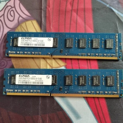 ELPIDA Juego de 2 - 2GB 2Rx8 PC3-10600U-9-10-B0 - Memoria RAM DDR3 Foto 1 de 4