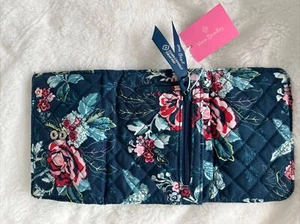 NWT VERA BRADLEY RFID Riley Compact Wallet Rose Toile Quilted ID Zip Coin Bills - Picture 1 of 6