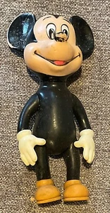 Vintage Walt Disney World Mickey Mouse Rubber Squeaky Toy Action Figure Sz. 8” - Picture 1 of 4