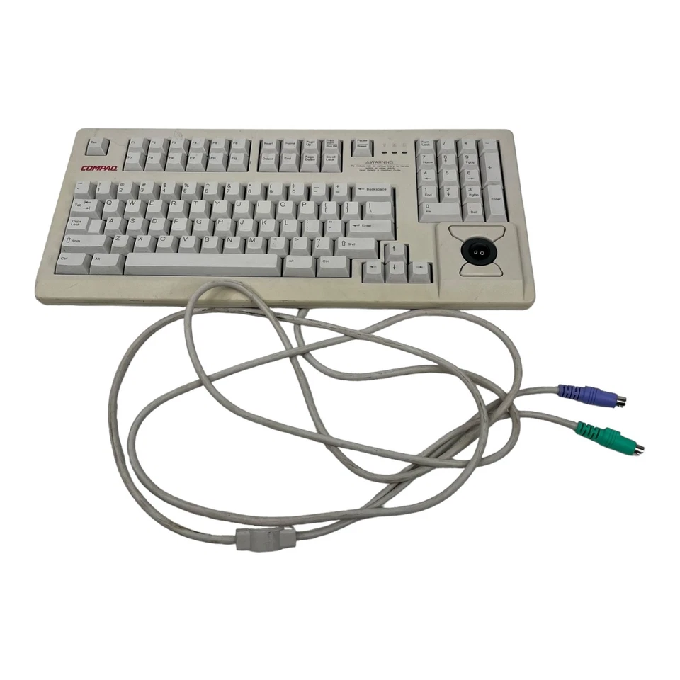 Compaq MX 11800 Mechanical PS2 Keyboard w/ Integrated Trackball Mouse Used  - Image 1 of 4