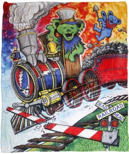 Grateful Dead Casey Jones Bear Throw Blanket 50"x60" Plush Fleece - Bild 1 von 5