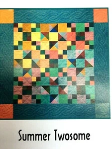 Colourful Stitches' SUMMER TWOSOME MIniature Quilt Pattern 24" x 24" Doll, Table - Picture 1 of 2