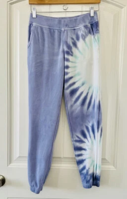 Pantalón deportivo tejido Wildfox púrpura y verde tie dye salón jersey ¡con bolsillos! XS Foto 1 de 4