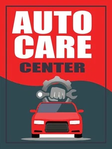 Auto Car Center | Retail Window Display Sign | 18"W x 24"H - Picture 1 of 2