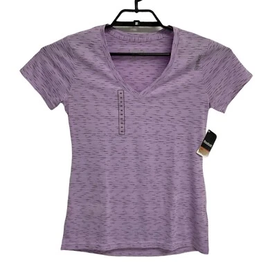 锐步 Speed Wick 女式运动装 T 恤 Lavander 短袖 XS 码 — 第 1/4 张图片