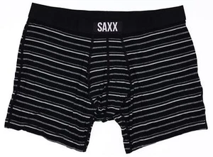 SAXX 285008 Men's Vibe Super Soft Boxer Briefs Underwear Black Stripe XL - Picture 1 of 4