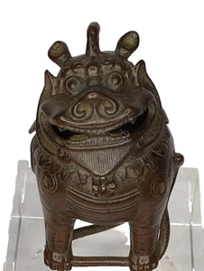 Censor en miniatura chino bronce Foo Lion - Imagen 1 de 9