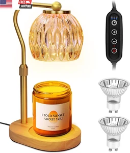 Candle Warmer Lamp, Adjustable Height Gold Candle Warmer Lamp with Timer Dimmer, - Picture 1 of 8