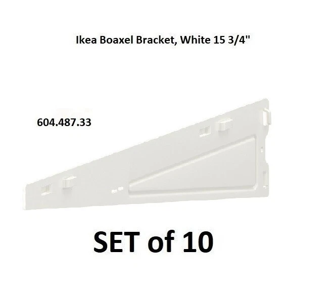 ( Set of 10 ) IKEA Boaxel Bracket 604.487.33, white 15 ¾ ", NEW - Image 1 of 1