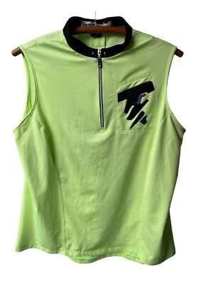 De Colección Jamie Sadock Mujer Cuarto Cremallera Polo Top Lima Neón L Cuello Simulado Sin Mangas Foto 1 de 4