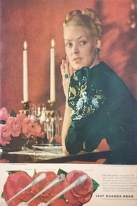 1946 1847 Rogers Bros silverware vintage ad adoration eternally yours first love - Picture 1 of 1