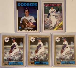 Orel Hershiser Topps Tiffany Lot (5) 1986 1987 1988 SP HOF Dodgers High Quality