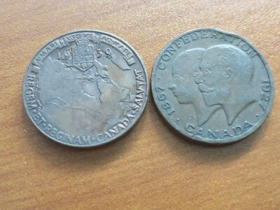 Canada Royal Visit 1939 confederation 1867-1927 vintage medallions George V VI - Image 1 of 2