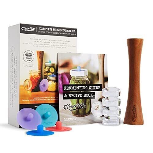 Masontops Complete Mason Jar Fermentation Kit - Easy SMALL/REGULAR Mouth Jars
