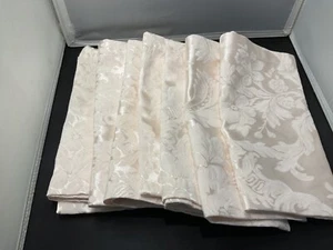 Vintage weiß Damast Menge 7 quadratisch 21x21" Servietten Weihnachten Hochzeit elegant - Bild 1 von 5