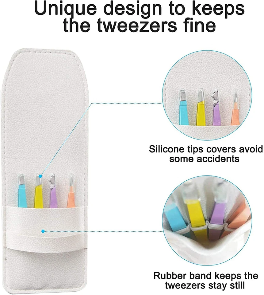 Juego de 4 pinzas profesionales de acero inoxidable kit de depiladora encarnada Foto 1 de 4