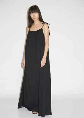 Maxi Vestido Jersey Algodón The Row Dresia $990 en Negro Talla XS Foto 1 de 4