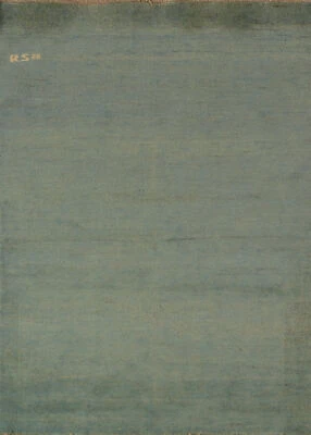 Elegant Handcrafted Gabbeh Solid Green Wool Rug - Limited Edition" 3x5 ft - Image 1 of 4