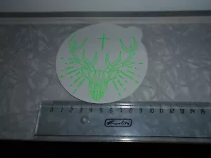 1 x Jägermeister Aufkleber, Sticker neon grün mit dem " Rudi " Logo ca. 10,5 cm - Bild 1 von 1