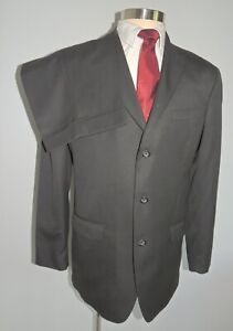 MEN'S MERONA BLACK 65% POLYESTER AND 35% RAYON 2 PIECE SUIT SIZE 42L
