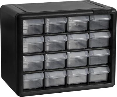 16-Drawer Plastic Drawer Storage Cabinet for Garage Organization, Beads, Makeup Foto 1 de 4