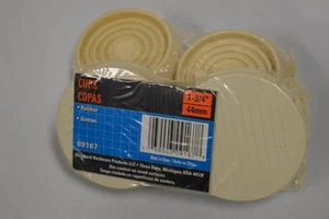 Shepherd #89167 - 1 3/4" Runde Gummi Möbel Tassen - Cremeweiß - 2 Pkg - 8 Tassen. - Bild 1 von 3