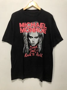 Vintage Michael Monroe Singer schwere Baumwolle für Herren schwarz alle Größen Hemd SE042 - Bild 1 von 5