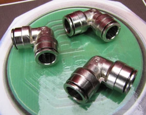 Lot of (3) 1165X8 Weatherhead  12mm (1/2") Nickle Plated Brass 90⁰ Elbows - Picture 1 of 3