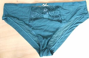 George NO VPL size 14 High Leg knickers panties briefs floral lace sheer Green - Picture 1 of 5