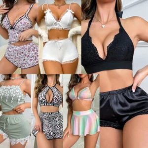 Women's Sexy Lingerie Babydoll Naughty V Neck Bra Shorts Skirt Set Sleepwear - Picture 1 of 31