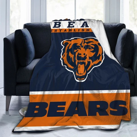 Chicago Bears Sherpa Fleece Blanket Winter Soft Warm Fluffy Bed Throw Blanket Cover
