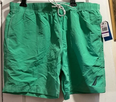 NWT MENS NAUTICA PERFORMANCE LINED SWIM TRUNKS~ GREEN SZ XXL NWT - Image 1 of 3