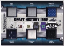 LEAF 2019 6 GAME JERSEY SWATCH 1992 DRAFT HISTORY JETER O'NEAL LAETTNER SP 25/30