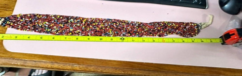 VETEMENTS Incredibile Collana Colorata Perline Tribali dell'Africa Occidentale Piccole Perline 30+ fili