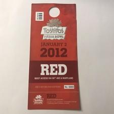 Tostitos Fiesta Bowl NCAA College Football Parking Pass Red Area January 2012