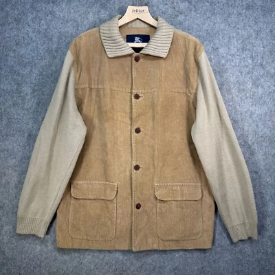 Burberry London Jacket Mens Size UK XL Brown Merino Wool Coat Corduroy Pockets - Image 1 of 4