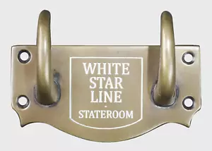 White Star Line Cabin Coat Hook 4" Brass Replica Ocean liner Cruise Ship Decor - Picture 1 of 2