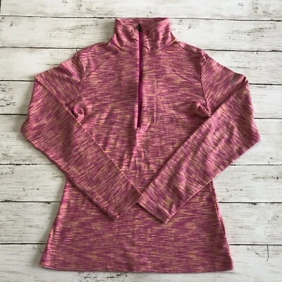 COLUMBIA Women’s Heathered Pink/Yellow 1/2 Zip Long Sleeve Tee Size S/P - Image 1 of 4