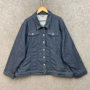 Beme Jacket Womens 18-20 Blue Denim Snap Button Long Sleeve Collared A6503 - Picture 1 of 11