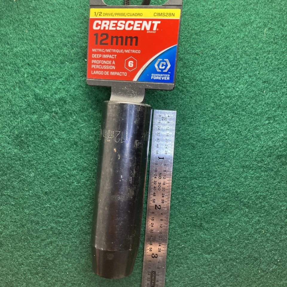 Crescent CIMS28N 12 mm 1/2" drive 6 Point Deep Impact Socket Lifetime warranty - Image 1 of 4