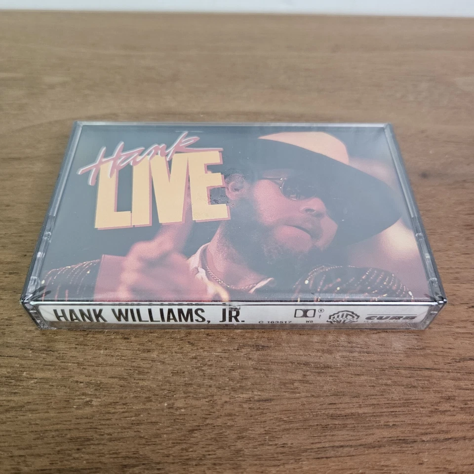HANK WILLIAMS JR."HANK LIVE"  CASSETTE Tape Brand New Sealed Vintage - Image 1 of 2