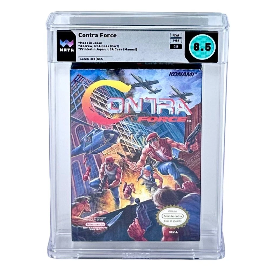 NES Contra 3 Force WATA 8.5 CIB Complete In Box Graded Nintendo Game - Image 1 of 4