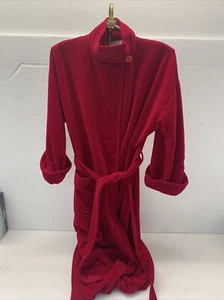 Vintage Vanity Fair Wrap Robe Tie Long  Red Velour Women Small S USA - Picture 1 of 6