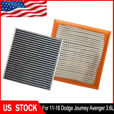 Fits For 2011-2018 Dodge Journey Avenger 3.6L Engine&Cabin Air Filter Combo Set Foto 1 de 4